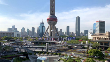 上海陸家嘴城市風光4K視頻